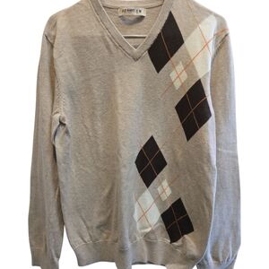 Old Navy  V-Neck Sweater with Argyle Pattern
